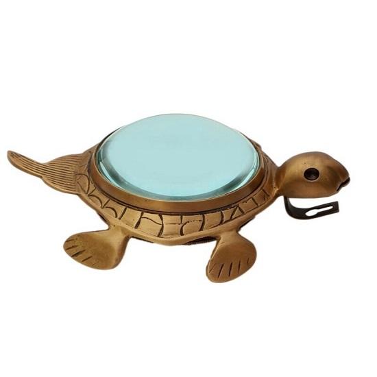 Orologio da Parete e da Tavolo Analogico Finitura Ottone Marrone Tartarugato Antico