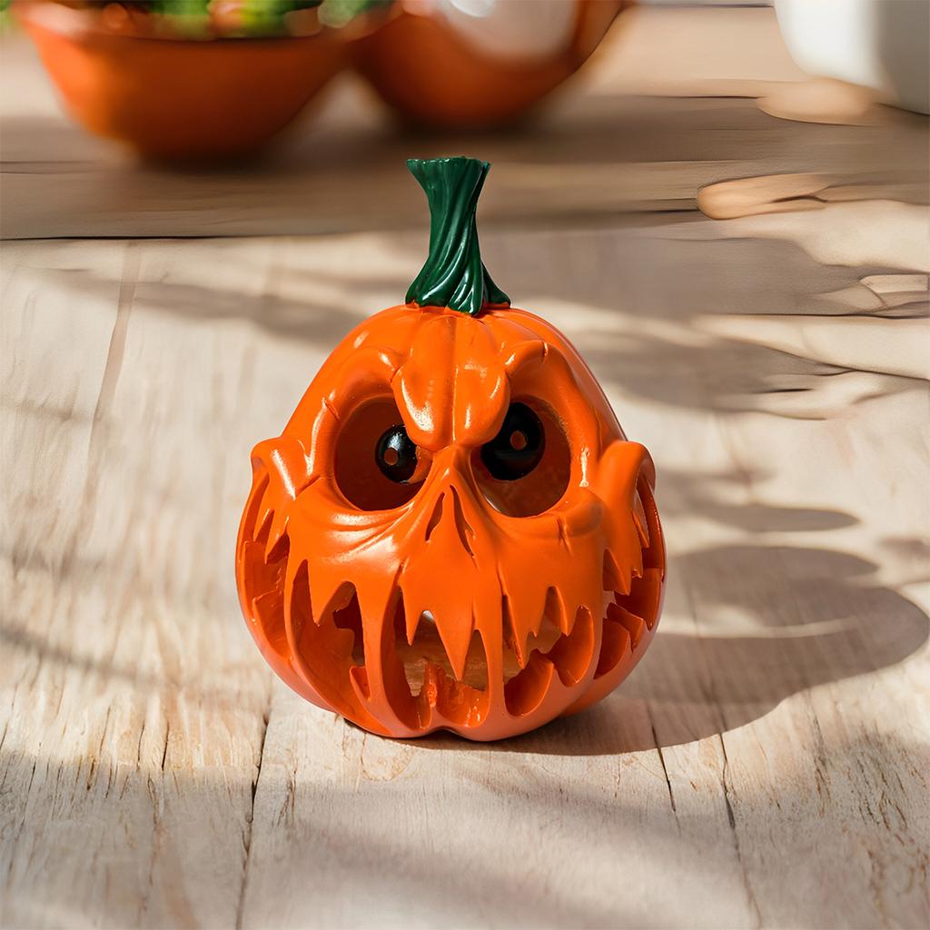 1 Stück Kunstharz Ausgeschnittener Kürbis Dekorative Ornamente, Halloween Dekorationen/Horror Halloween Geschenke für Schreibtische, Tische, Gärten, Dekoration für Innen und Außen