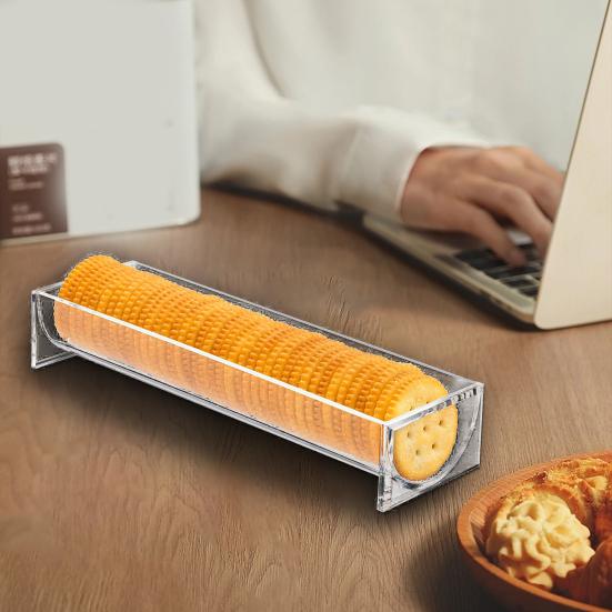 Clear Acrylic Cookie Tray Modern Design BAP-Free Round Rectangular Appetizer Serving Tray for Bread Fruits