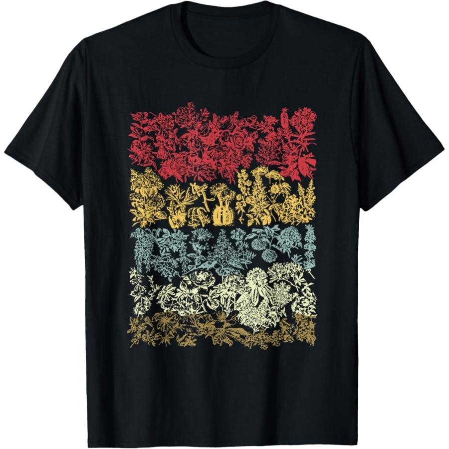 Inspired Beautiful Flower Botanical Floral Chart T-Shirt XXXXXL чёрный