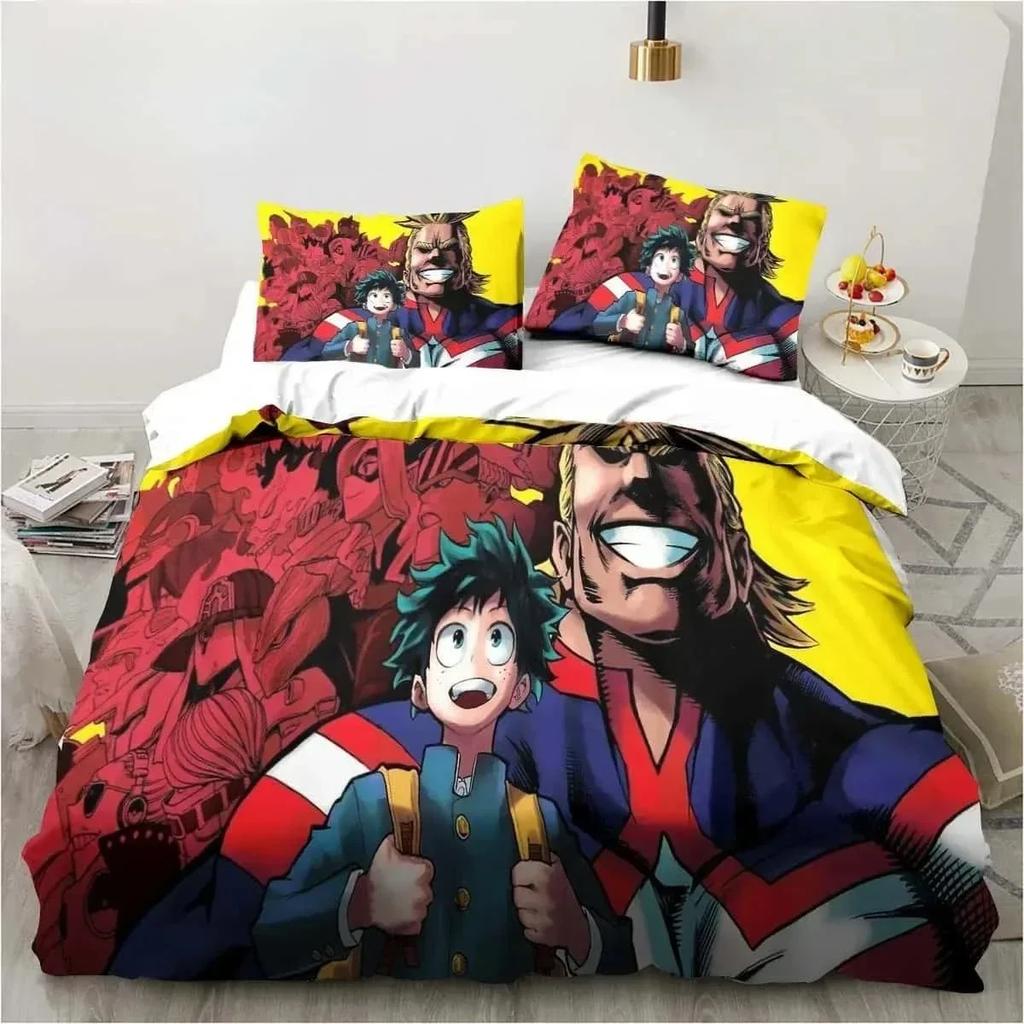 3D Print Bedding Gift Anime My Hero Academia Bedding Set Single Twin Full Queen King Size Bed Set Adult Kid Bedroom Home Textile