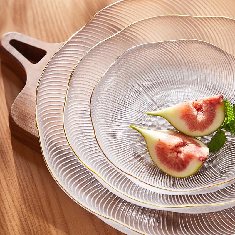 ZISIZ Elegant Glass Snack & Dinner Plate