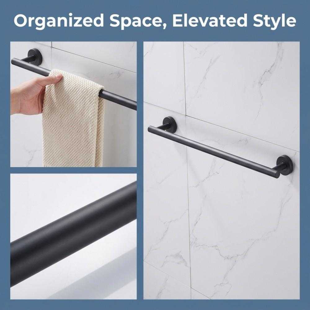 Black Towel Rack Wall Mounted Towel Hanger Modern Towel Bar Bathroom Kitchen Washroom