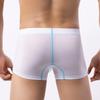 Men's Ice-Silk Breathable Boxer Briefs with Large Pouch Summer Lightweight Style Large Size Mid-Rise Boxer Shorts