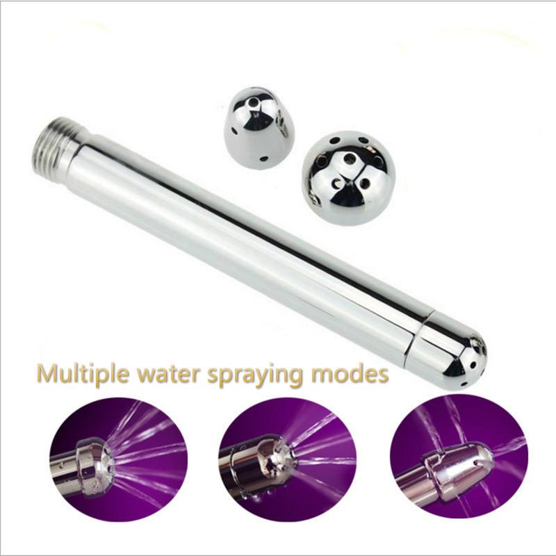 3 Styles Head Stainless steel Bidet Faucets Rushed Anal Douche Shower Cleaning Enemator Enema Metal Anal Cleaner Butt Plugs Tap argento