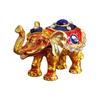 Elegant Thai Styles Metal Elephant Jewelry Box With Full Diamonds Decoration For Rings And Necklaces