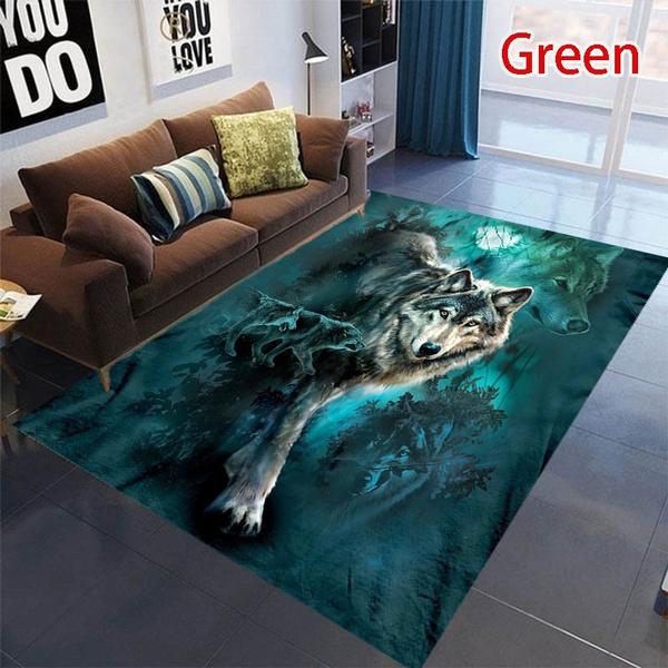 Wolf Pattern Carpet Door Mat Bath  Printed  Living Room Bedroom Large  Kids Play Upholstered Kitchen