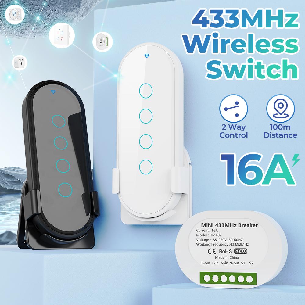 RF433MHZ Remote Control For Smart Home Devices 4 Gang EV1527 Code Transmitter 2 Way Control 433Mhz RF Wireless Switch 100m Range