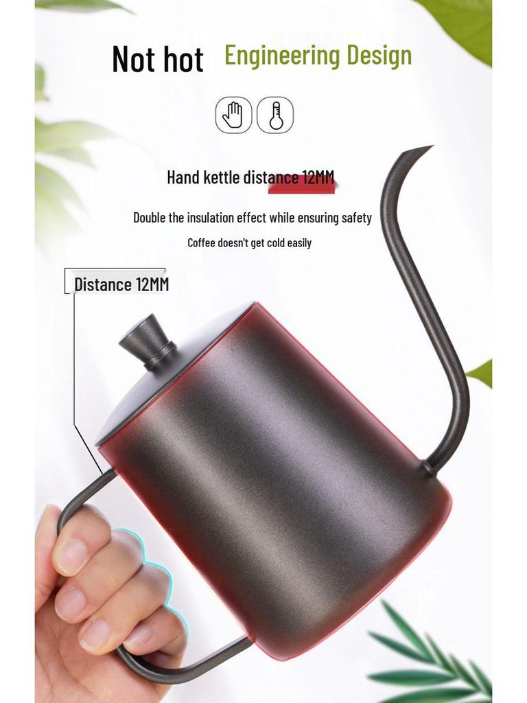 304 Stainless Steel Gooseneck Coffee Kettle with Wood Handle for Pour Over and Outdoor Use