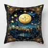 Modern Simple Pillow Case Short Plush Living Room Cafe Sofa Multi-Scene Suitable Landscape Illustration Cushion Cover