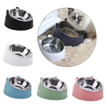 100 ml Katzen-/Hundenapf, 15 Grad erhöht, rutschfeste Welpenbasis, Futter-/Trinkwasserzufuhr, Neigungsschutz, Halsschutz, Haustierzubehör