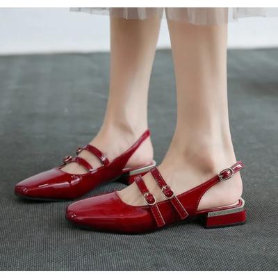 Ženy Sandály Letní Boty Žena Ploché Dvojitá přezka Boty Mary Janes Lakovaná kůže Šaty Boty Popruh Zapatos Mujer