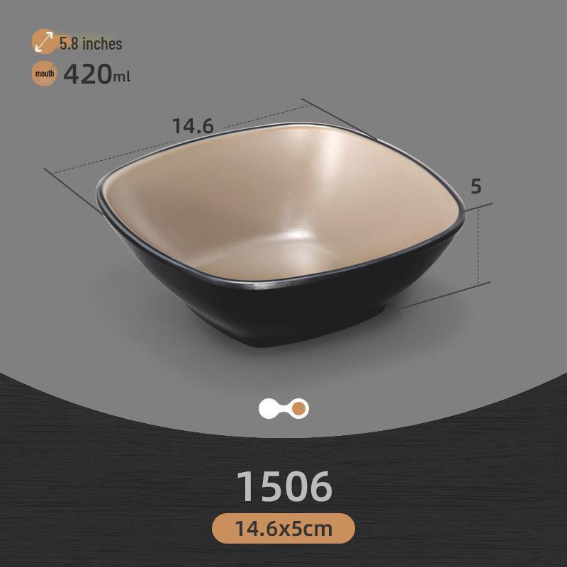 Commercial Melamine Two-Color Drop-Resistant Teacup and Imitation Porcelain Dish Set for Hot Pot Cuisine with Compartments.