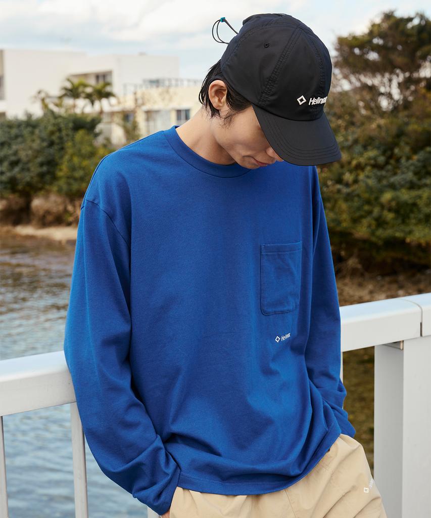 Hellinogseuweeo Pocket Long Sleeve T-Shirt_Blue