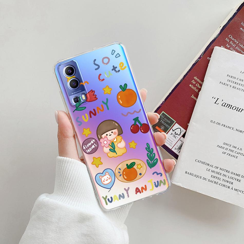 For Vivo Y72 5G Case V2041 Silicone Soft Transparent TPU Phone Cover For Vivo Y52 vivoY72 Y 72 52 5G Case Funda Protective Coque