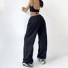 Gothic Letter Print Black Joggers Sweatpants Women Oversized Y2K Streetwear Punk Straight Wide Leg Sports Pants Kpop Hippie