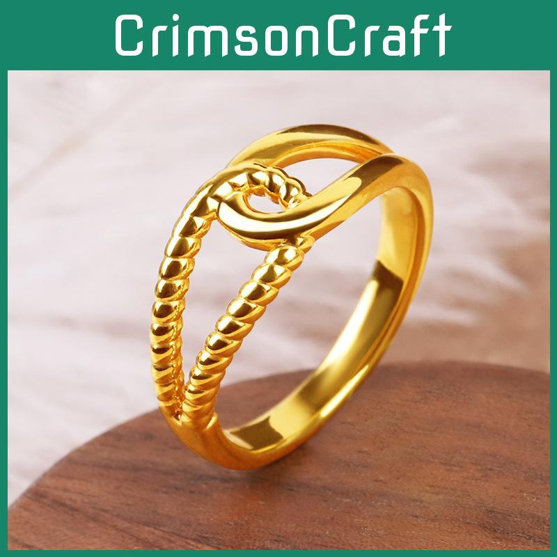 Chic Brass Gold Plated Twist Design Couple Ring Ideal For Fashion Forward Women