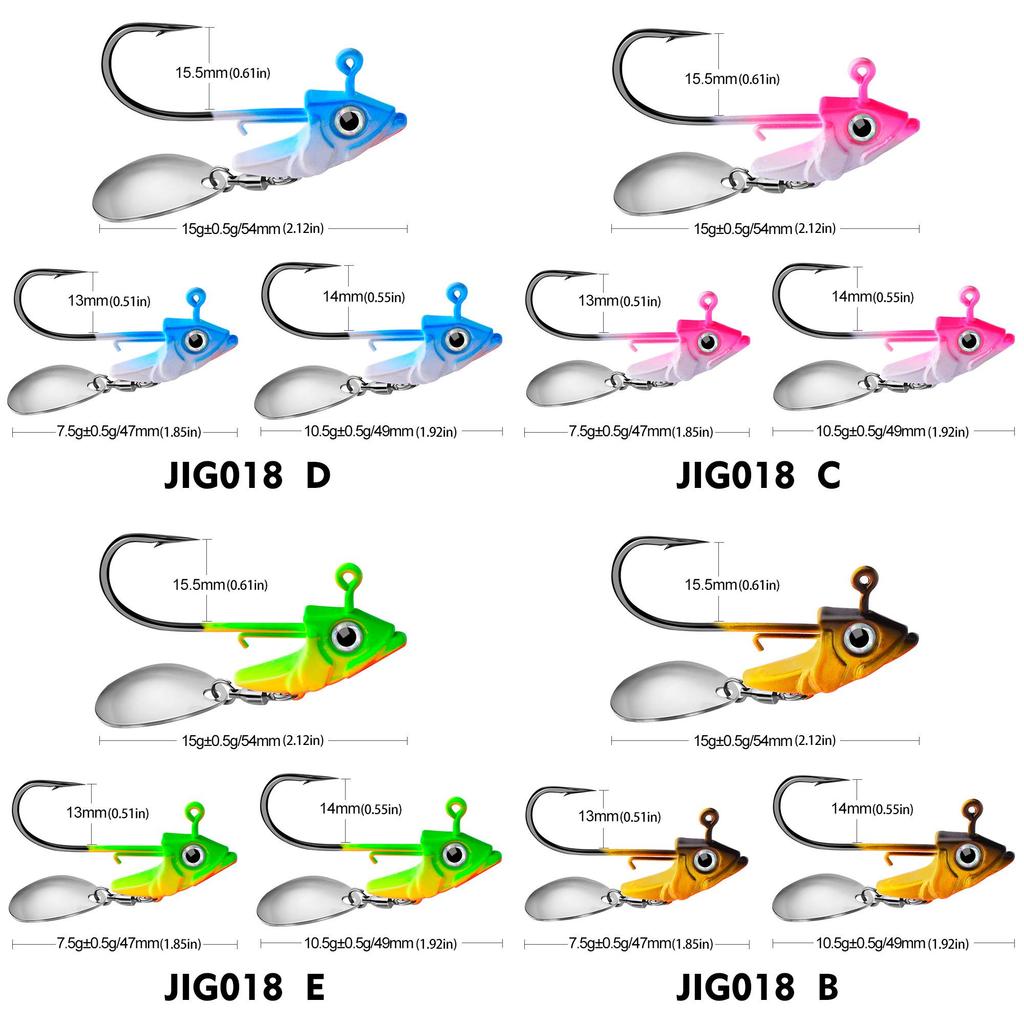 Nalucă de pescuit Proberos Jig018 cu cap de plumb și corp moale Greutate 7g 10g 15g Ideală pentru pescuitul la fund în America de Nord