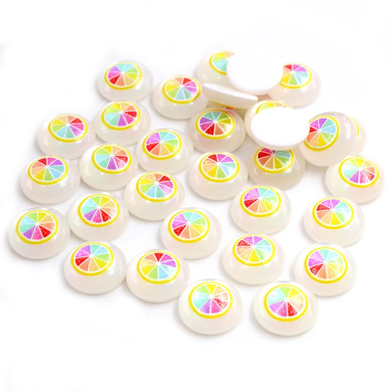 New Fashion 40pcs 12mm Mix Colors Stylish Color Half Ball Flat Back Resin Cabochons Cameo DIY Jewelry Making Accessories