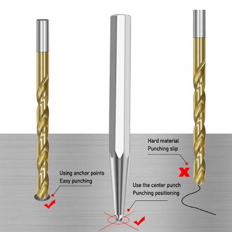 Octagonal Center Punch Locator Fitter Chisel Metal Drilling Mark Cone Punch High Hardness