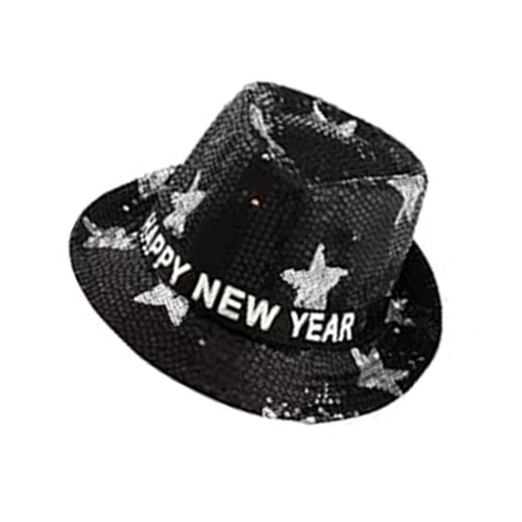Flashing Sequins Hats with Star Happy New Year Hats With LED Lights And Sequins Perfect For Men And Women Party Supplies