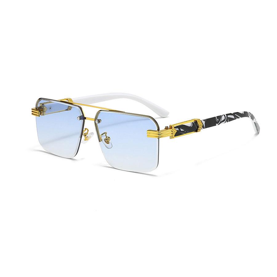 Vintage Square Sunglasses Men Fashion Double Bridge Gradient Shades Women Trendy Brand Luxury Design Sun Glasses