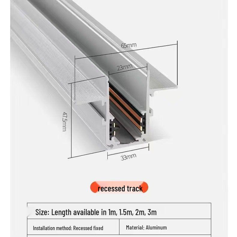 Pure White Recessed & Surface Mounted Magnetic Track Light - LED, No False Ceiling Needed