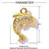 3pcs/Lot Stainless Steel Rhinestone Shell Starfish Crab Pendant Seahorse Dolphin Turtle DIY Charms Necklace Making Women Jewelry