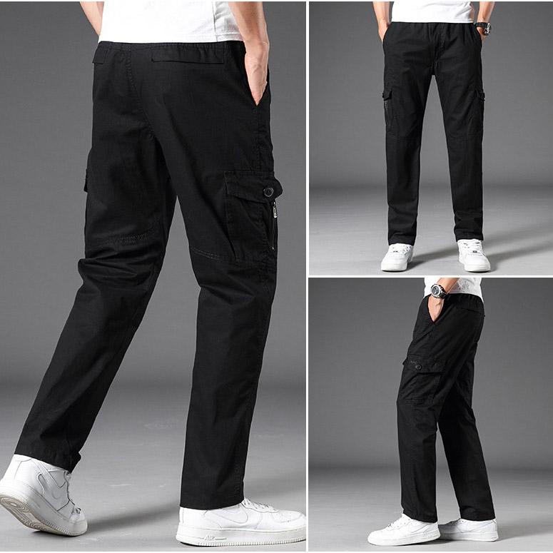 Calças multibolsos M-6XL Tooling masculinas largas plus fat calças casuais tamanho grande outono e inverno fat man velcro calças masculinas