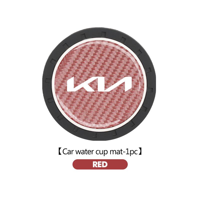 MYMX8 1/2pcs Car Silicone Coasters Water Cup Pads Non-Slip Mats For KIA Stinger Optima Cerato Soul Venga Forte Spectra Sedona