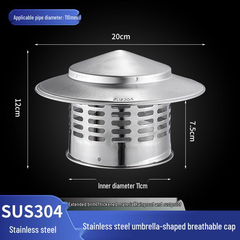 Breathable Umbrella-Style Stainless Steel Chimney Cap for Roof and Terrace Ventilation