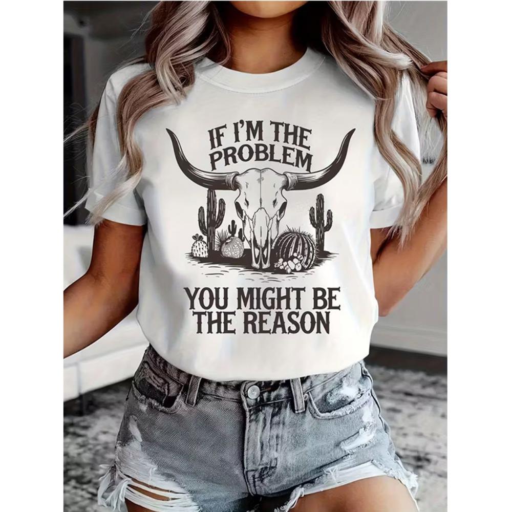 T-shirt da Donna Girocollo Manica Corta Grafica Cowgirl Occidentale Top Donna Divertente Grafica T-shirt Abbigliamento Streetwear Anni '90 Y2k