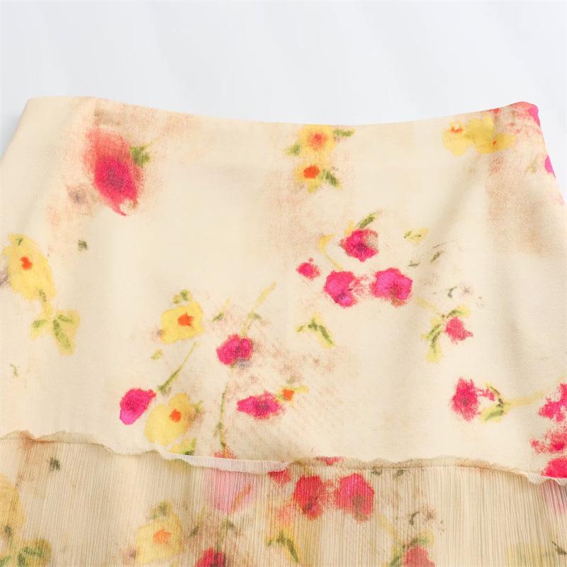 Retro Floral Print Skirt - European & American Style for Women