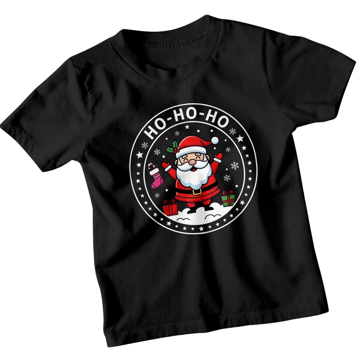 Ho-Ho-Ho Santa Christmas Holiday Kids T-shirt Festive Tee XL
