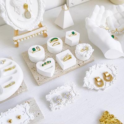 Decorative Plaster Ring Holder & Jewelry Display Stand