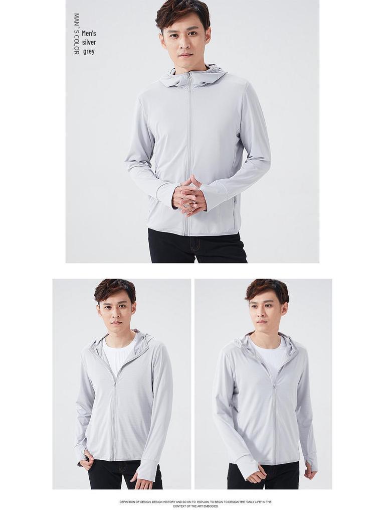 Erkek ve Kadın UPF 50+ Buz İpeği Uzun Kollu Güneş Koruyucu Ceket