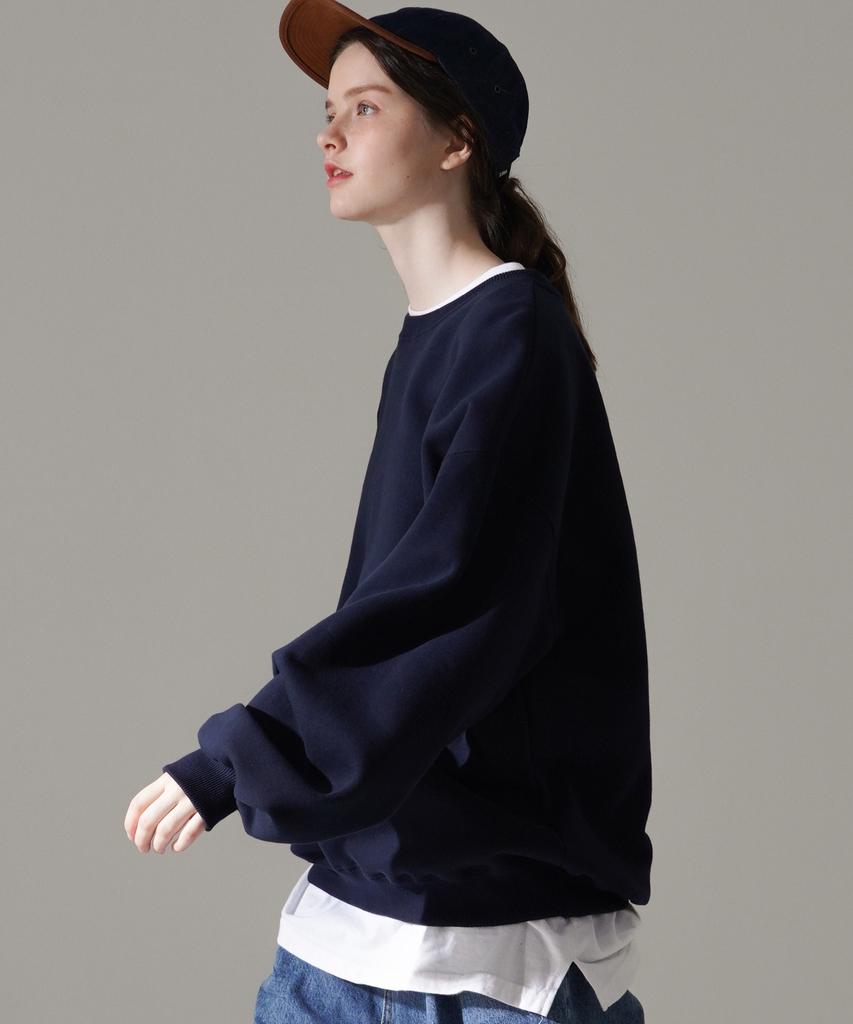PERSTEP Mile Fleece-Lined Balloon Sweatshirt Navy Demt4443