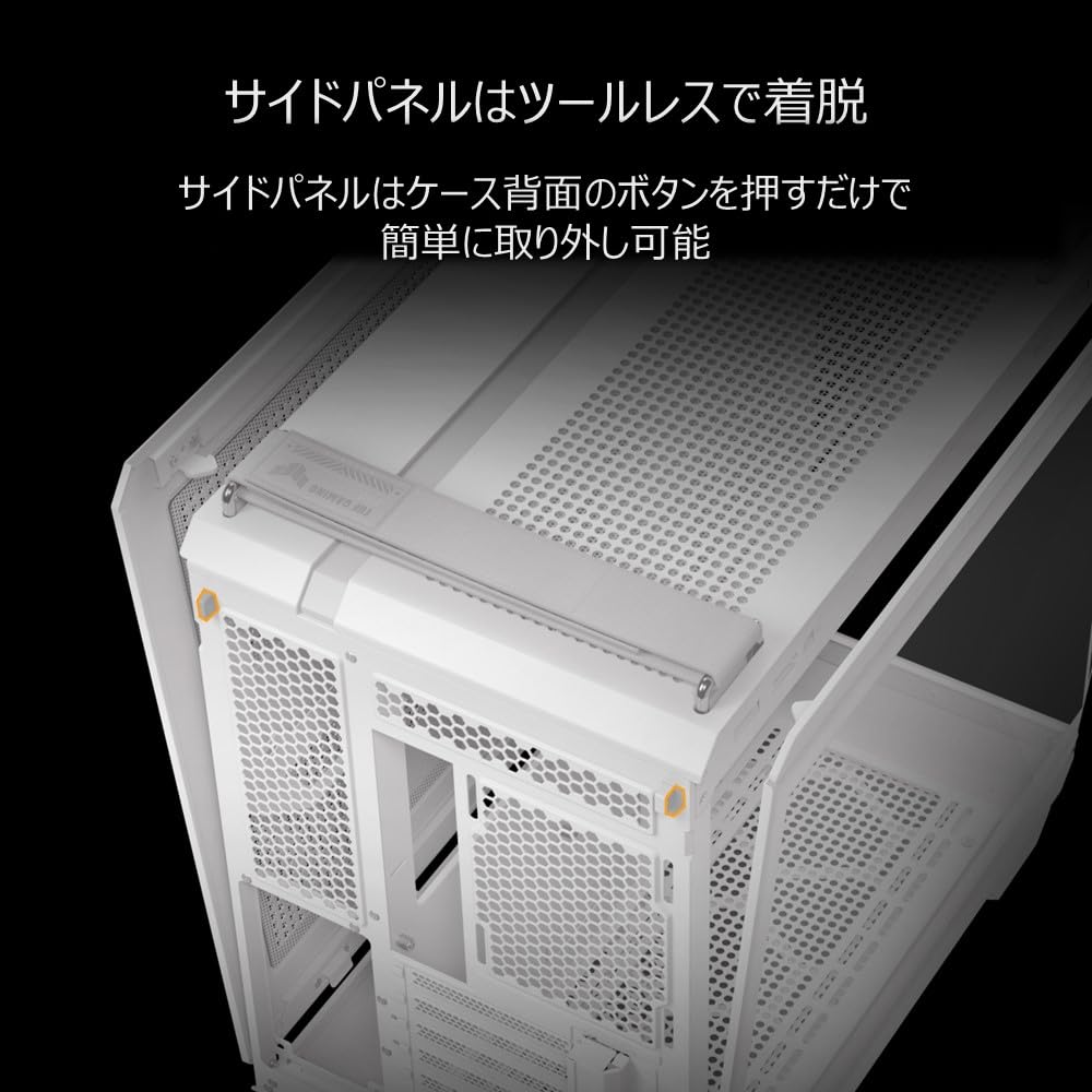 ASUS TUF Gaming GT502 Horizon torre branca câmara distribuidor autorizado produto Branco/ATX/Caixa média/Vidro temperado/Sem pilares/Estrutura dupla/Doméstico