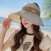 Sunscreen Large Brim Empty Top Sun Hat Women's Summer Ponytail Shading Breathable New Bucket Hat