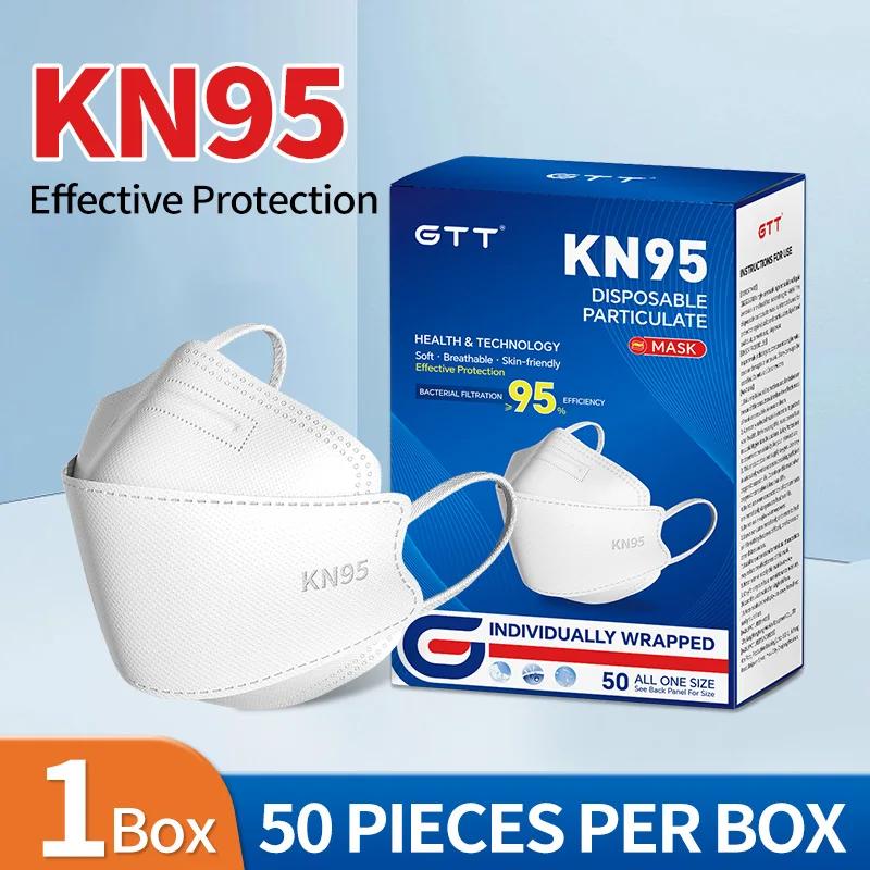 GTT 50/100/200Pcs Disposable Masks KN95 Independent Packaging 4-layer Thickened Filter Dust-proof Protection Fish Shape Mask