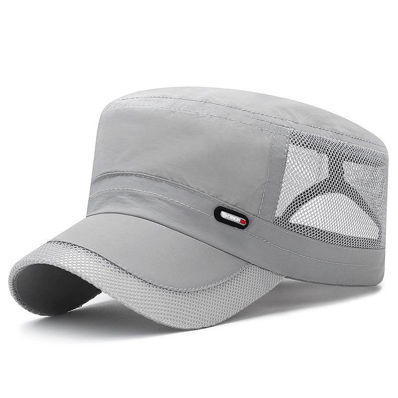 

Summer New Quick Drying Baseball Cap Solid Mesh Sunhat Men Women Unisex-Teens Cotton Snapback Caps Fashion Hip Hop Fishing Hat світло-сірого кольору