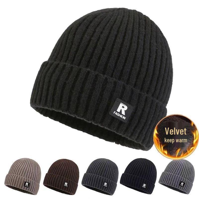 Men's Extra Thick Fleece-Lined Knitted Hat for Large Heads – Ear Protection for Cold Weather and Outdoor Skiing
