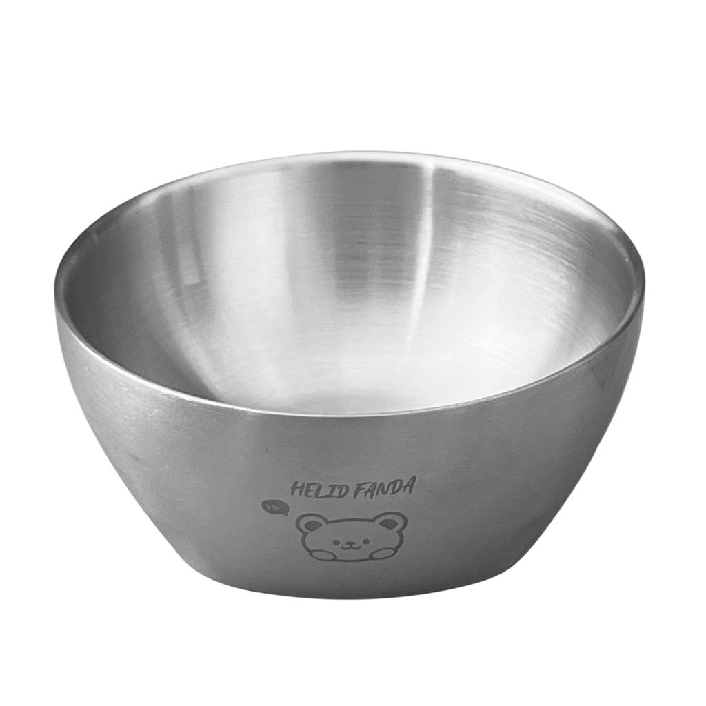 304 Stainless Steel Rice Bowl Anti scalding Kid Bowl Double Layer Soup Bowl Thickened Food Container Kitchen Tableware