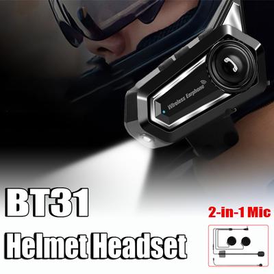 BT31 Motorradhelm-Headset Bluetooth Interphone Wasserdichter kabelloser Kopfhörer mit Mikrofon Automatische Freisprecheinrichtung Anrufbeantwortung