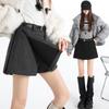 Women's High-Waist Sequin Wool-Blend A-Line Skort: Autumn/Winter 2025 Slimming Side-Slit Hip-Hugging Fashion