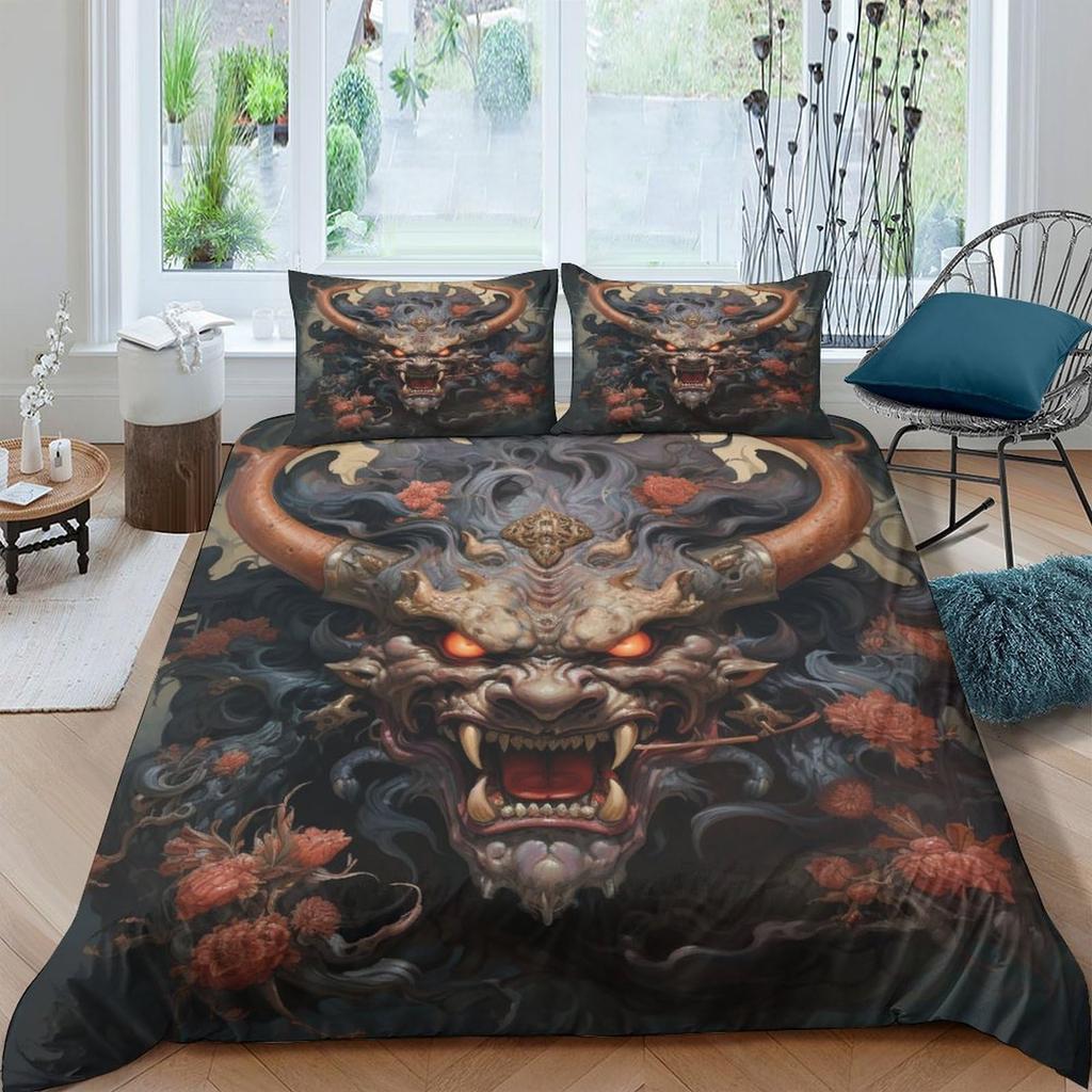 Devil Duvet Covers for Teens Adults Queen Size Quilt Covers Lightweight Down Room Decor 2 Pillowcases 1 Duvet Cover No Comforter