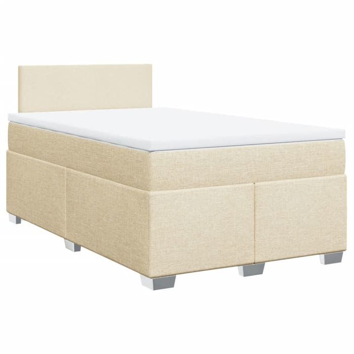 Exclusive House - Slatted Bed Base with Cream Mattress 120x200 Cm Fabric