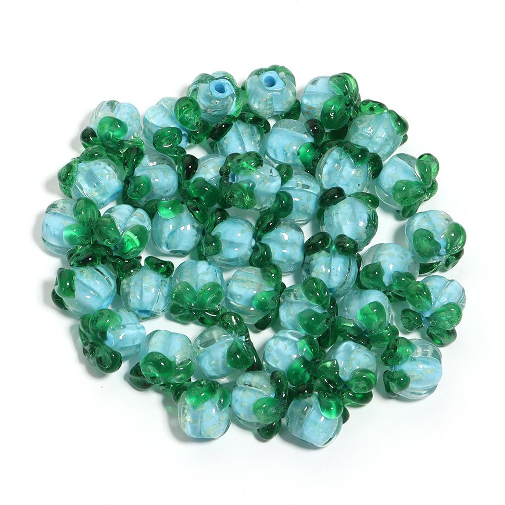 10pcs 11x13mm Luminous Lampwork Persimmon Beads Glass Loose Beads For Jewelry Making DIY Bracelets Phone Key Chain Accessories