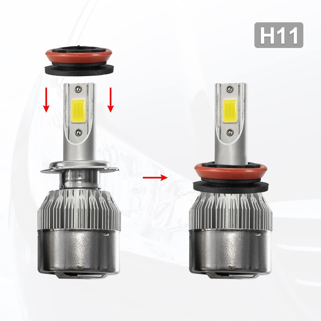 X AUTOHAUX H11 LED Headlight Adapter Base Bulb Socket Retainer Holder Universal Car Black 2pcs
