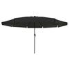 Garden Sun Umbrella Black 395 X 395 X 245 Cm Polyester